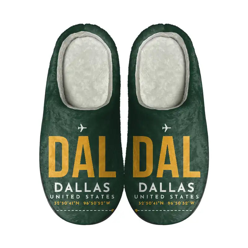 Dallas Love Field (DAL) Slippers & Flip Flops - Slippers - Cotton - Code - Same - Dark Green
