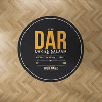 Thumbnail for Julius Nyerere International Airport (DAR) Carpets - Carpet Round - ID Tag + Name - Black V2