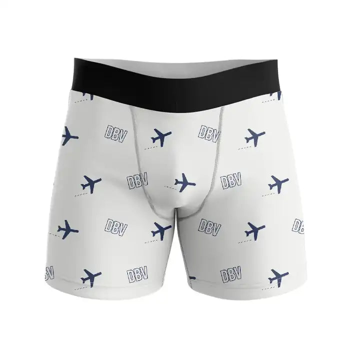 Dubrovnik Ruđer Bošković Airport (DBV) Men Boxers - Pattern - White