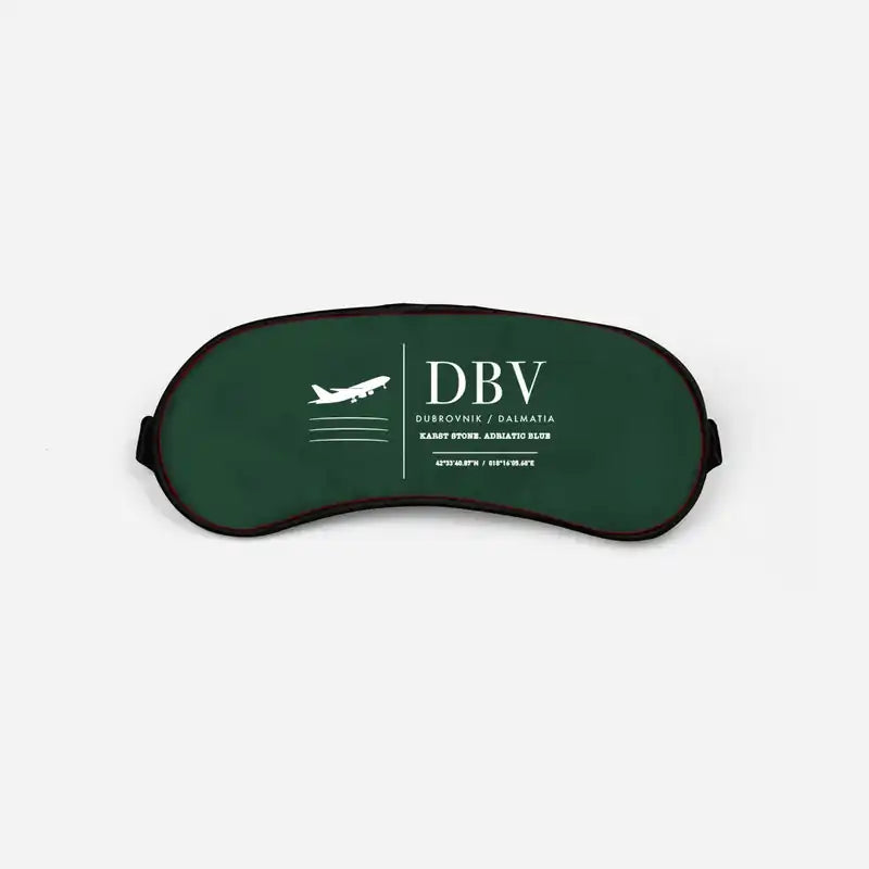 Dubrovnik Ruđer Bošković Airport (DBV) Sleep Masks - Sleep Mask - Front - Dark Green