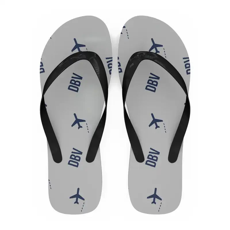 Dubrovnik Ruđer Bošković Airport (DBV) Slippers & Flip Flops - Slippers - Flip Flops - Pattern - Light Gray