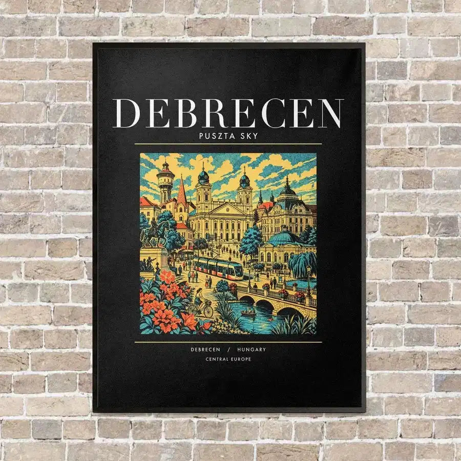 DEBRECEN - Poster - Canvas Framed - Black