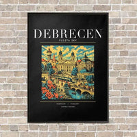 Thumbnail for DEBRECEN - Poster - Canvas Framed - Black