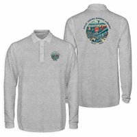 Thumbnail for Delhi Indira Gandhi International Airport (DEL) Premium Polo T-Shirts - Badge - Long Sleeve - Gray