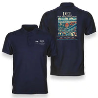 Thumbnail for DEL - Poster - Double-Side Polo - Navy Blue