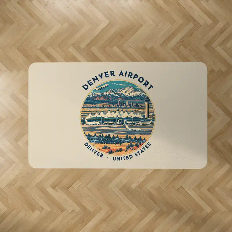 Denver International Airport (DEN) Carpets - Carpet Rectangle - Badge - Beige V2