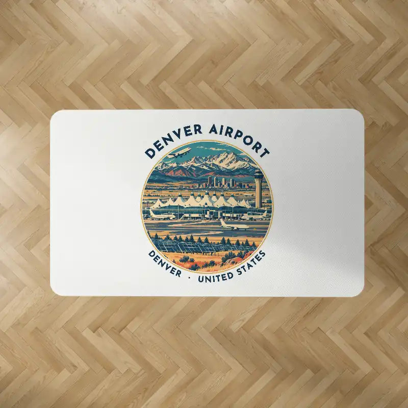 Denver International Airport (DEN) Carpets - Carpet Rectangle - Badge - White V2