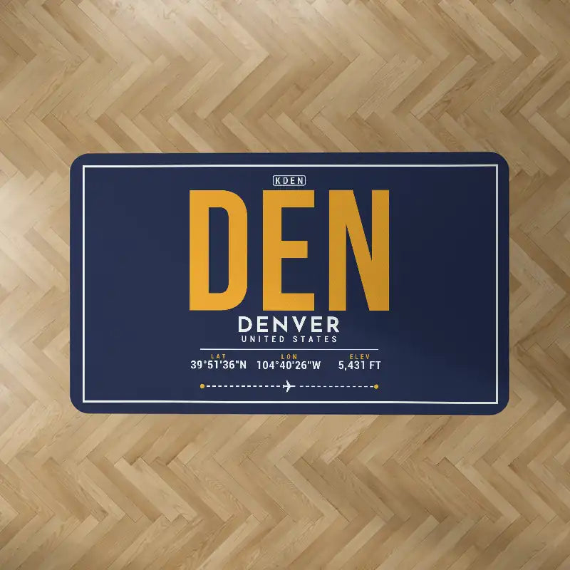 Denver International Airport (DEN) Carpets - Carpet Rectangle - ID Tag - Dark Blue V2