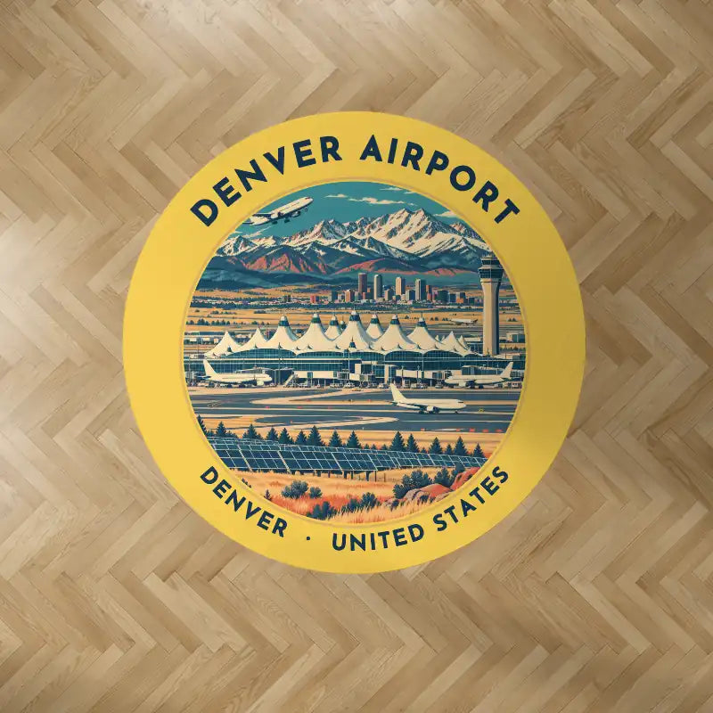 Denver International Airport (DEN) Carpets - Carpet Round - Badge - Yellow V2