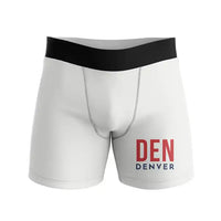 Thumbnail for Denver International Airport (DEN) Men Boxers - Code - White