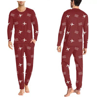 Thumbnail for Denver International Airport (DEN) Pajamas - Men Pajamas - Dark Red
