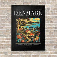 Thumbnail for DENMARK - Poster - Canvas Framed - Black