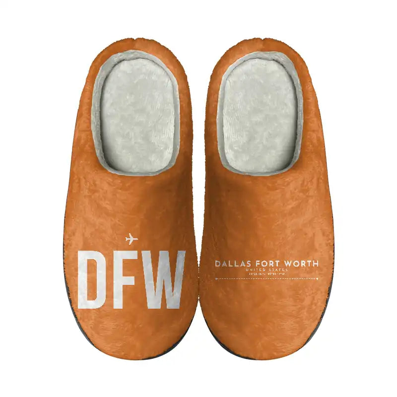 Dallas Fort Worth International Airport (DFW) Slippers & Flip Flops - Slippers - Cotton - Code - Different - Orange