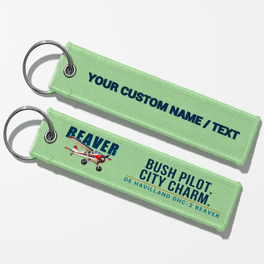 DHC-2 Beaver Mk I Aviator Key Chains - Light Green - Cartoon - Personalized