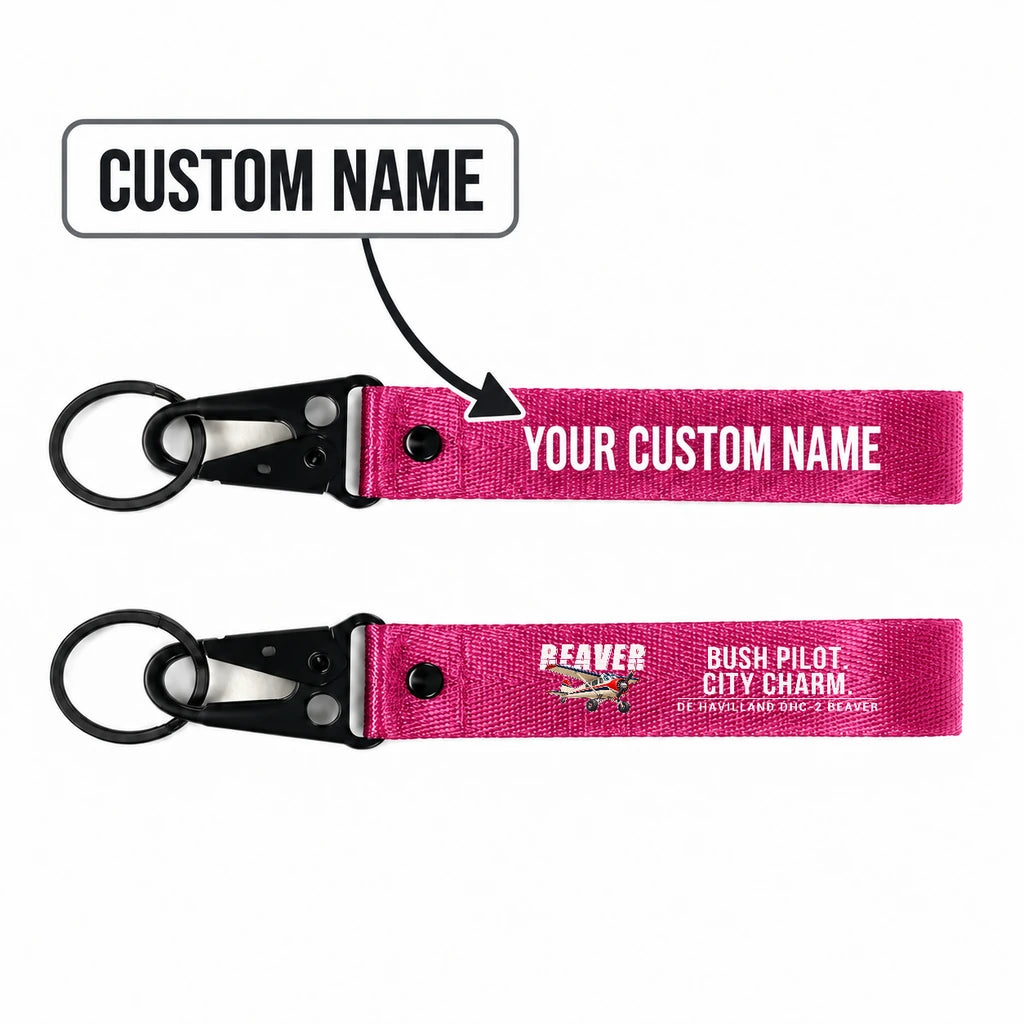 DHC-2 Beaver Mk I Hawk-Shaped Key Chains - Pink - Cartoon - Personalized
