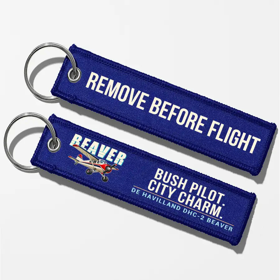 DHC-2 Beaver Mk I Aviator Key Chains - Blue - Cartoon - Remove Before Flight