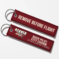 Thumbnail for DHC-2 Beaver Mk I Aviator Key Chains - Dark Red - Cartoon - Remove Before Flight