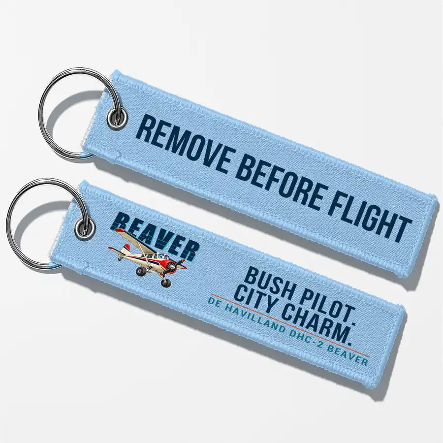 DHC-2 Beaver Mk I Aviator Key Chains - Light Blue - Cartoon - Remove Before Flight