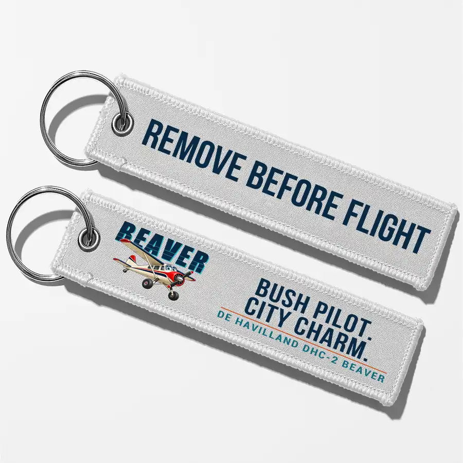 DHC-2 Beaver Mk I Aviator Key Chains - White - Cartoon - Remove Before Flight