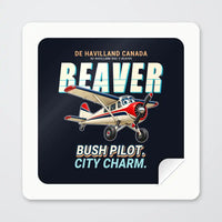 Thumbnail for DHC-2 Beaver Mk I - Cartoon - Square Sticker - Peel