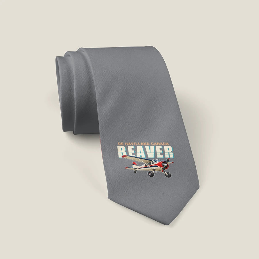 DHC-2 Beaver Mk I - Cartoon - Tie - Gray