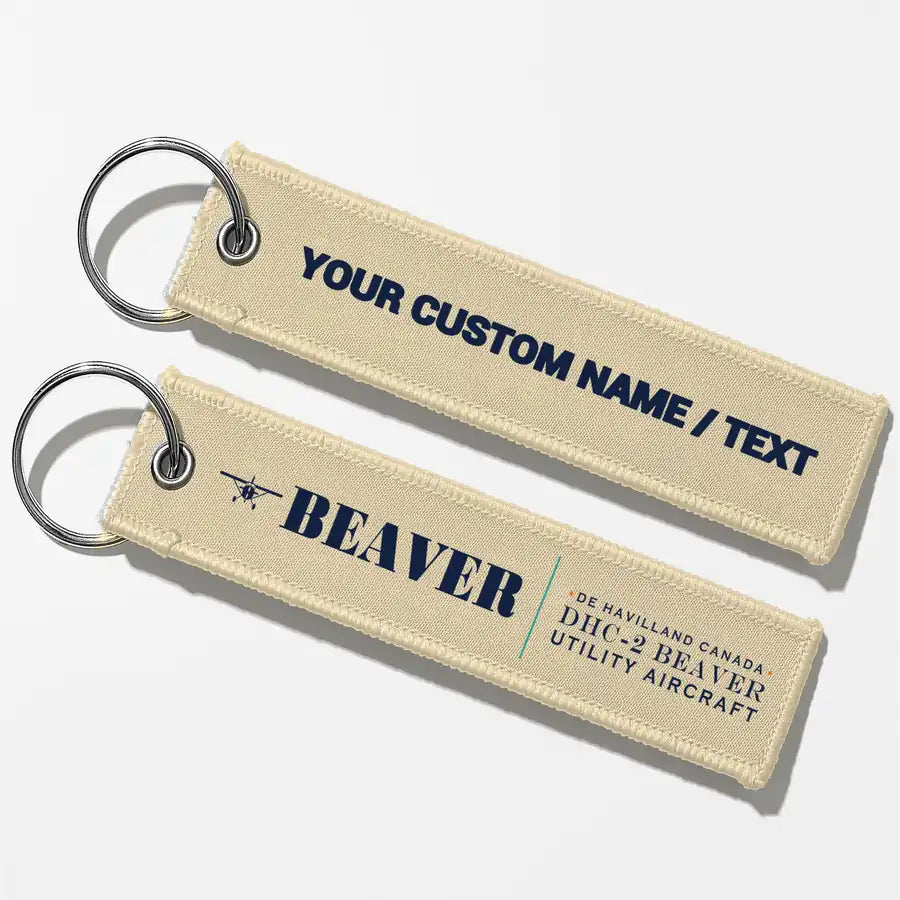 DHC-2 Beaver Mk I Aviator Key Chains - Beige - Heritage - Personalized