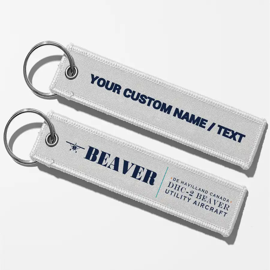 DHC-2 Beaver Mk I Aviator Key Chains - White - Heritage - Personalized