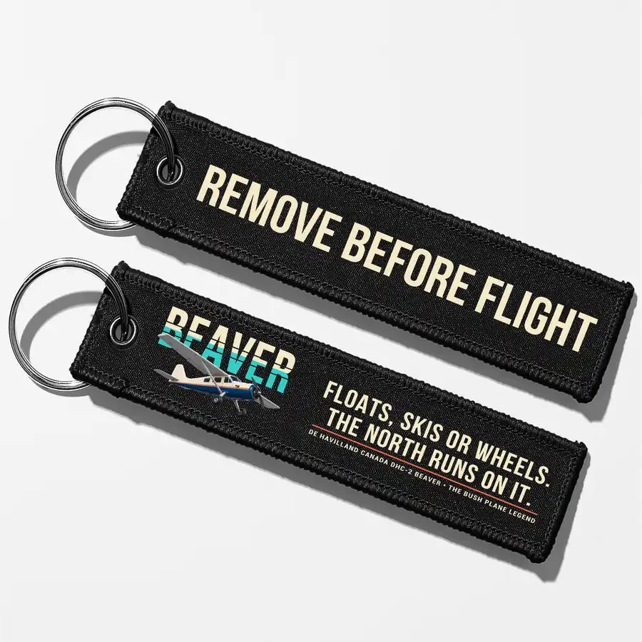 DHC-2 Beaver Mk I Aviator Key Chains - Black - Original - Remove Before Flight