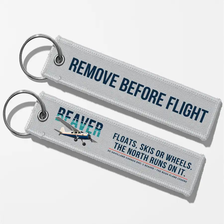 DHC-2 Beaver Mk I Aviator Key Chains - Light Gray - Original - Remove Before Flight