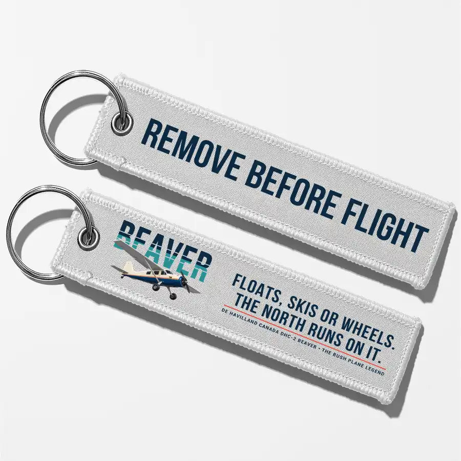 DHC-2 Beaver Mk I Aviator Key Chains - White - Original - Remove Before Flight