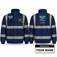 Thumbnail for DHC-2 Beaver Mk I Reflective Winter Jackets - Original + Name - Navy Blue