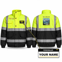 Thumbnail for DHC-2 Beaver Mk I Reflective Winter Jackets - Poster + Name - Fluorescent Yellow & Navy