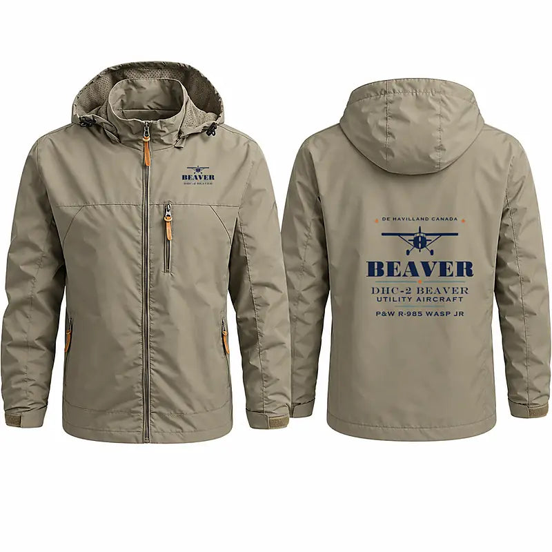 DHC-2 Beaver Mk I Stylish Jackets - Hooded Windbreaker - Heritage - Khaki