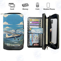 Thumbnail for DHC-2 Beaver Mk I Leather Wallets - Zip Long Wallet - 3D