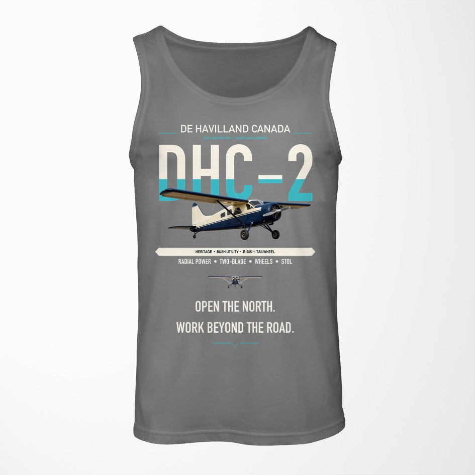 DHC-2 Beaver Mk I design on gray tank top