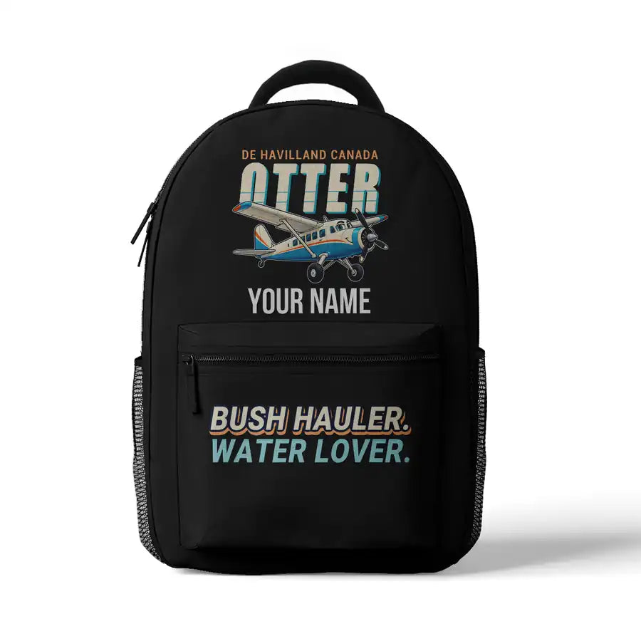 DHC-3 Otter - 3D Backpack - Cartoon + Name - Black