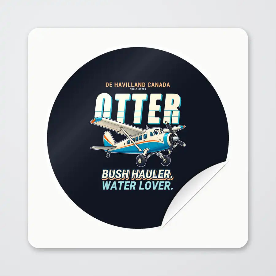 DHC-3 Otter - Cartoon - Circle Sticker - Peel