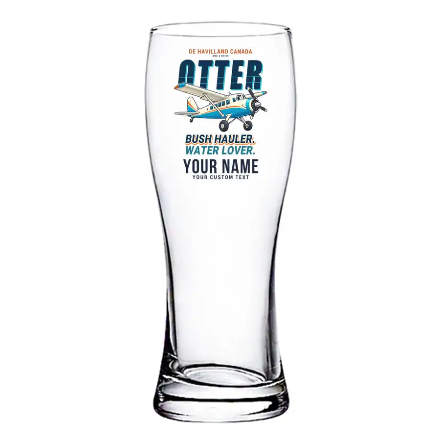 DHC-3 Otter - Cartoon + Name - Pilsner Beer Glass