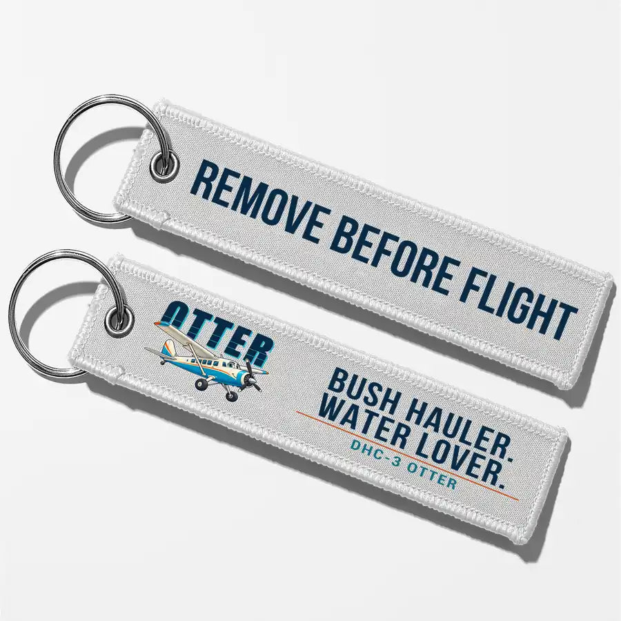 DHC-3 Otter Aviator Key Chains - White - Cartoon - Remove Before Flight
