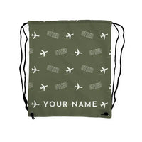 Thumbnail for DHC-3 Otter - Drawstring Bag - 3D Pattern + Name - Green Army