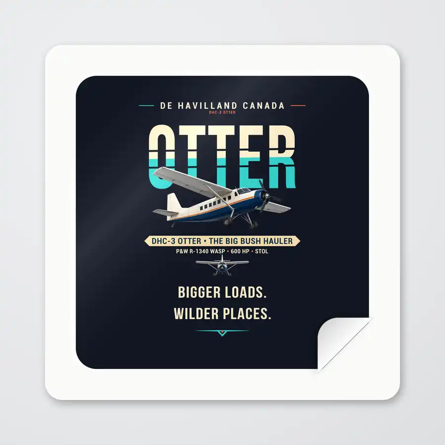DHC-3 Otter - Original - Square Sticker - Peel