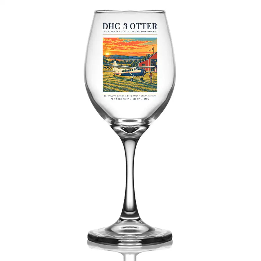 DHC-3 Otter - Poster - Wine Glass