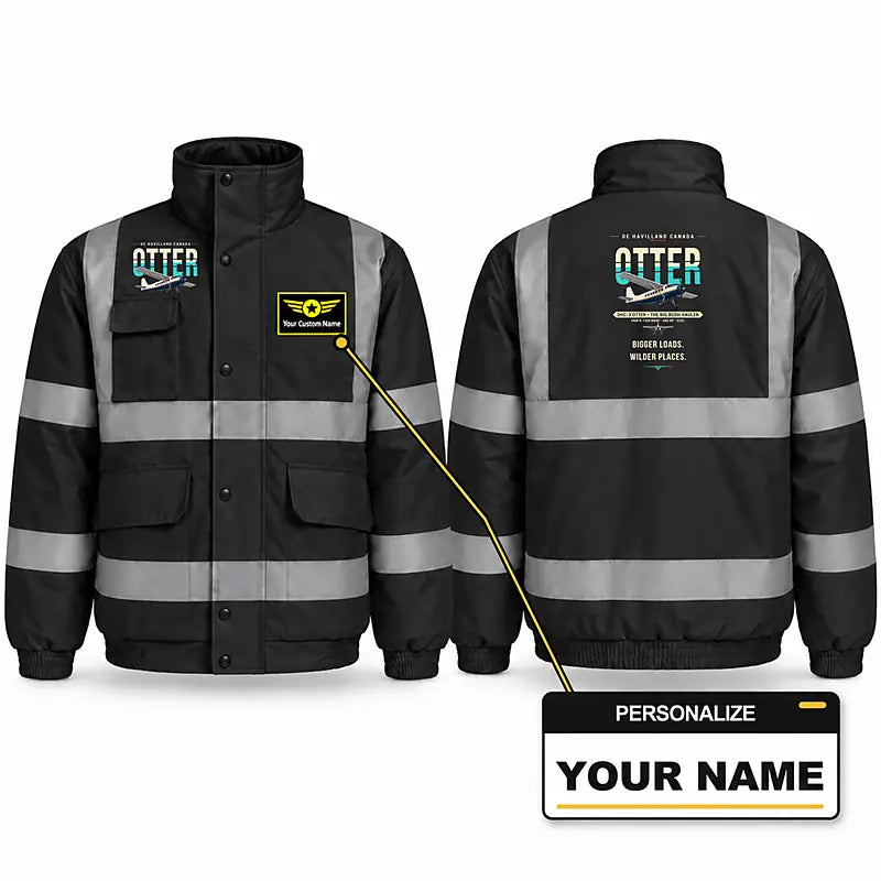 DHC-3 Otter Reflective Winter Jackets - Original + Name - Black