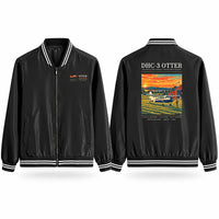 Thumbnail for DHC-3 Otter Stylish Jackets - Baseball Collar - Poster - Black