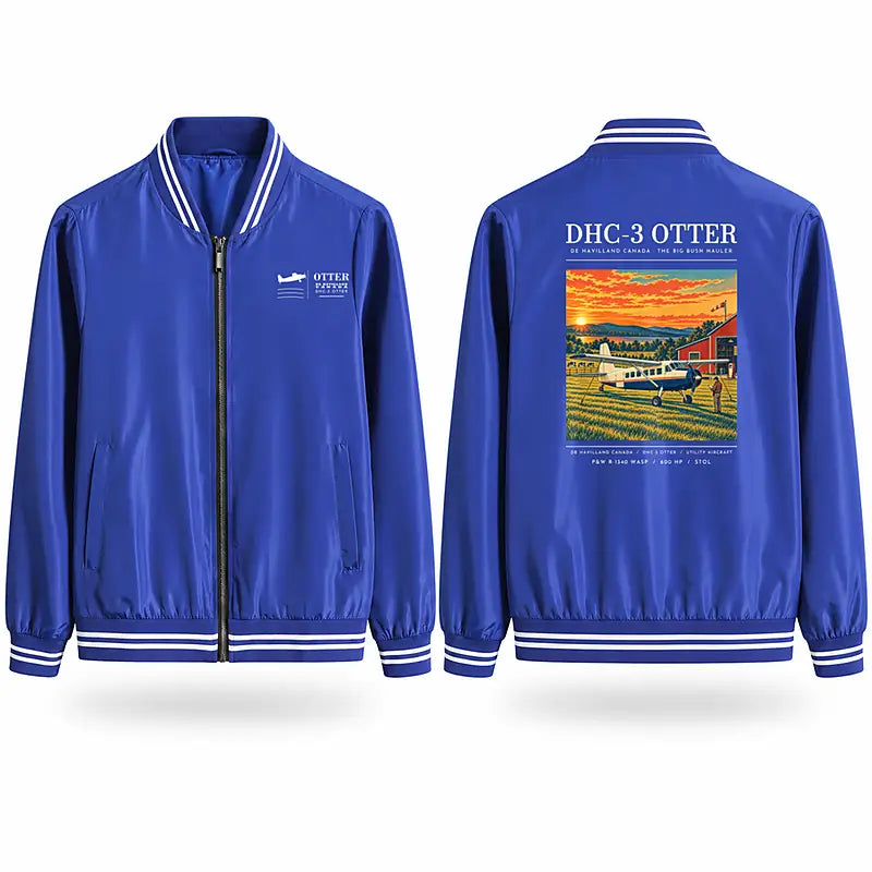 DHC-3 Otter Stylish Jackets - Baseball Collar - Poster - Royal Blue