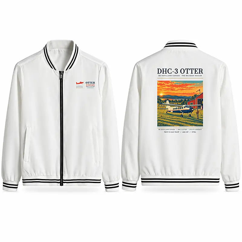 DHC-3 Otter Stylish Jackets - Baseball Collar - Poster - White