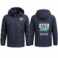 Thumbnail for DHC-3 Otter Stylish Jackets - Hooded Windbreaker - Cartoon - Navy Blue