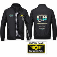 Thumbnail for DHC-3 Otter Stylish Jackets - Stand Collar - Original + Name - Black