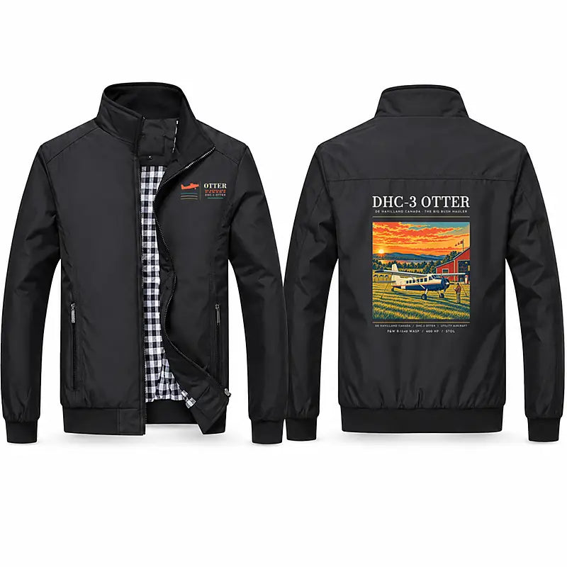 DHC-3 Otter Stylish Jackets - Stand Collar - Poster - Black