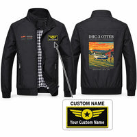 Thumbnail for DHC-3 Otter Stylish Jackets - Stand Collar - Poster + Name - Black